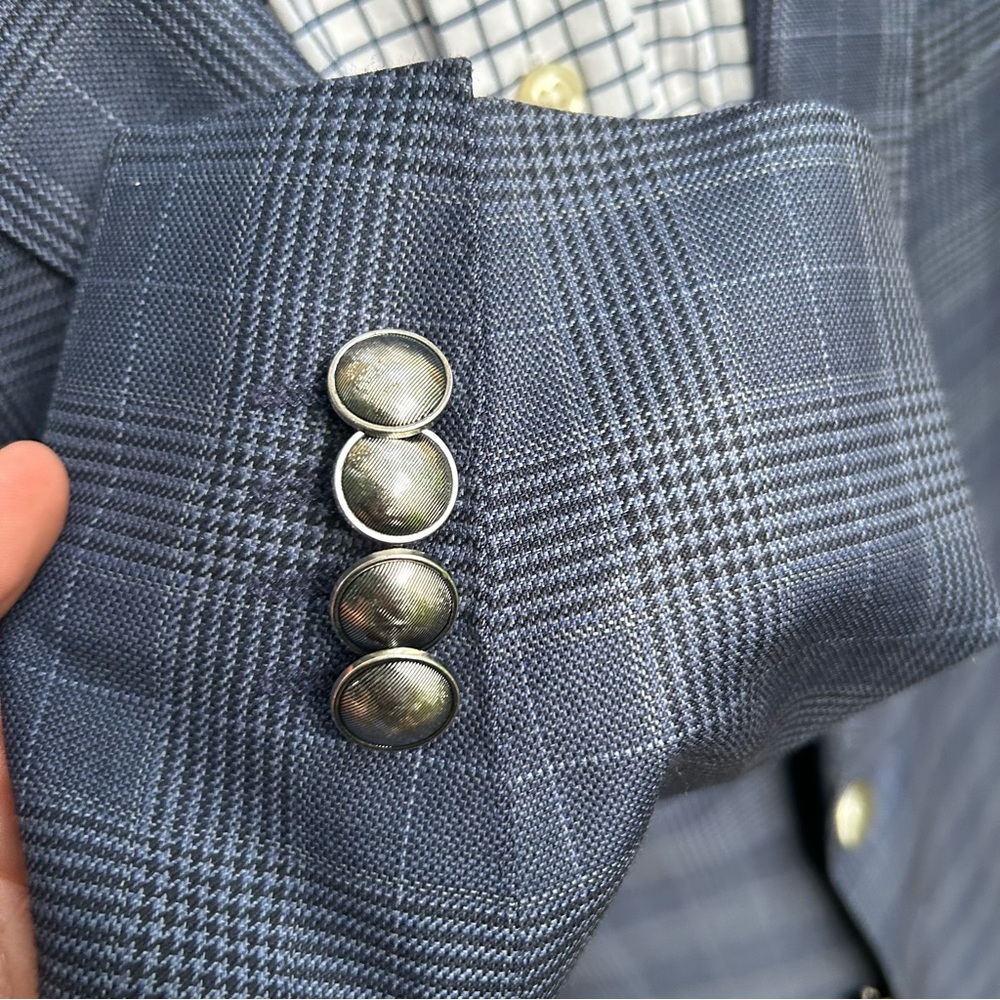 Hugo Boss Recent Wool Silver Buttons Blazer 42R Blue - Picture 4 of 13